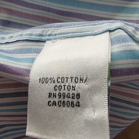 Men's Bugatchi Classic Fit Button Up Shirt. 100% Cotton. Size M. - Picture 7 of 8